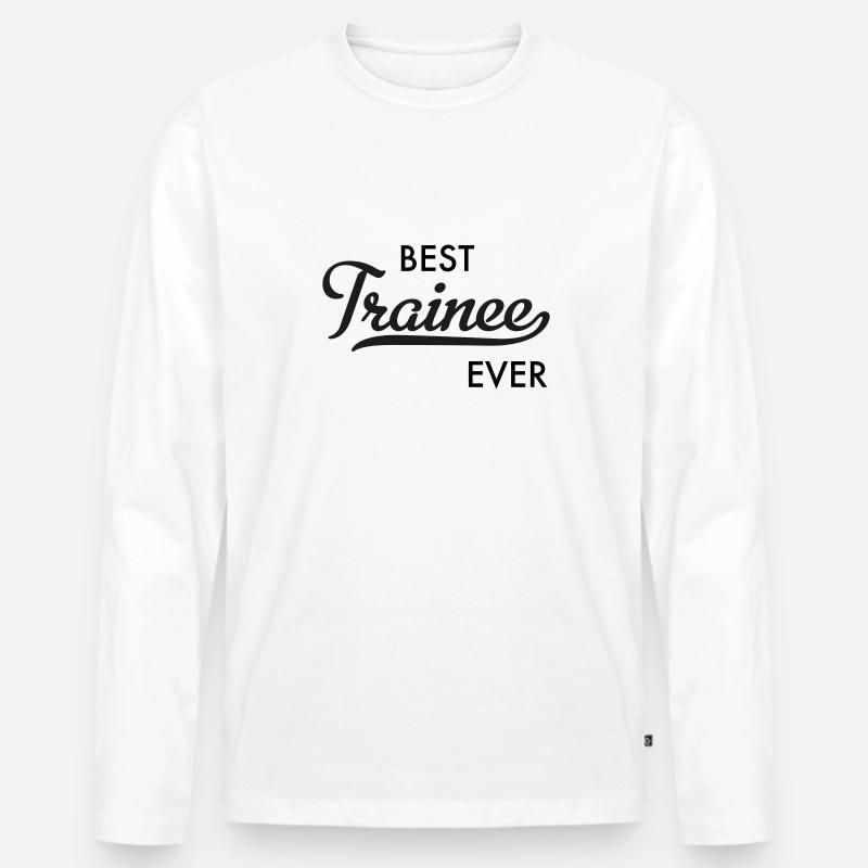 Trainee - Männer Premium Bio Langarmshirt - Weiß
