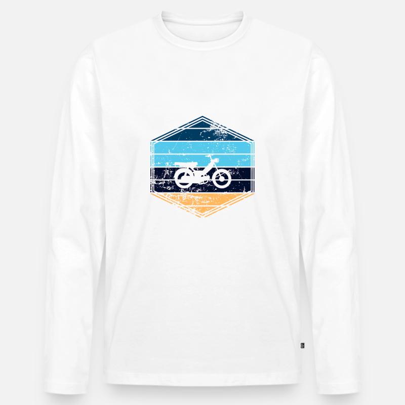 Moped - Männer Premium Bio Langarmshirt - Weiß