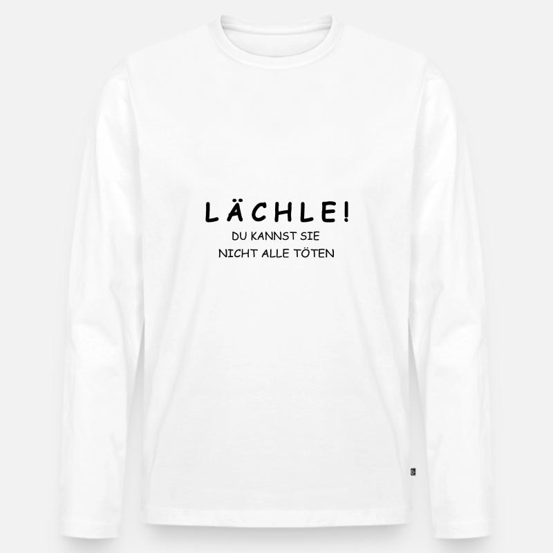 Spruch - Männer Premium Bio Langarmshirt - Weiß
