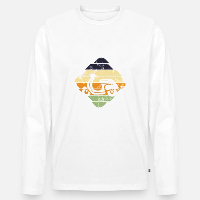 Moped - Männer Premium Bio Langarmshirt - Weiß