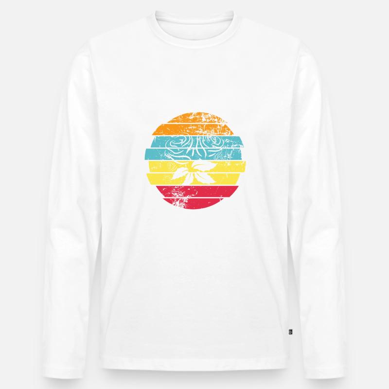 Rose - Männer Premium Bio Langarmshirt - Weiß