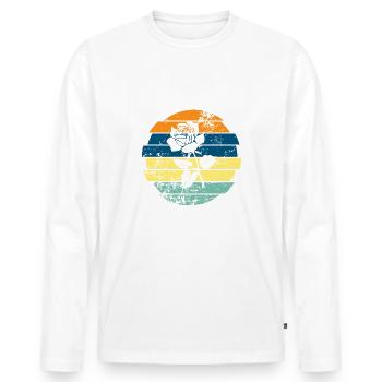 Rose - Men's Premium Organic Long Sleeve Shirt - white - Front - Nico (187cm)