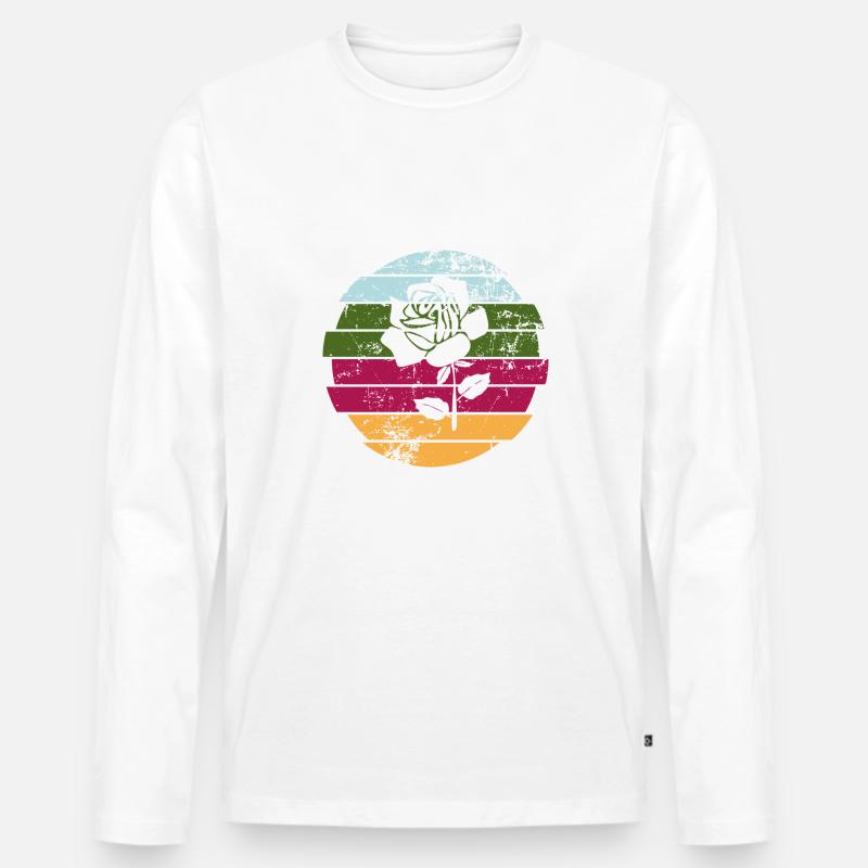 Rose - Männer Premium Bio Langarmshirt - Weiß