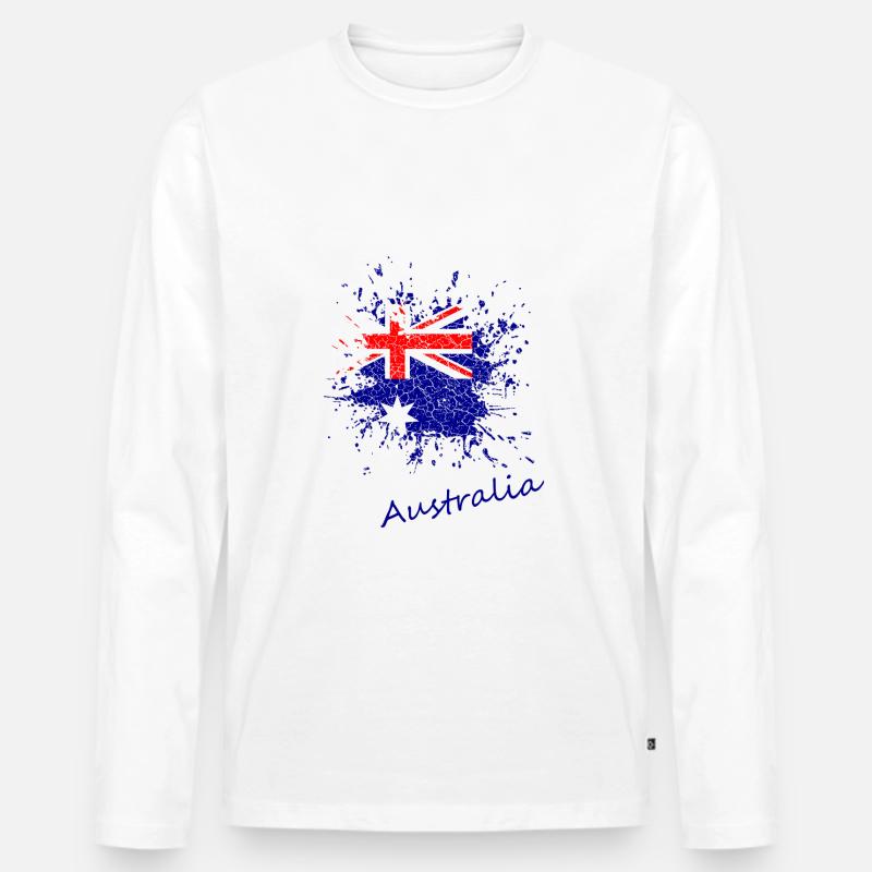 Australien - Australia - Männer Premium Bio Langarmshirt - Weiß
