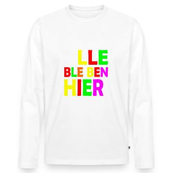 Alle bleiben hier - Männer Premium Bio Langarmshirt - Weiß - Vorne - Nico (187cm)