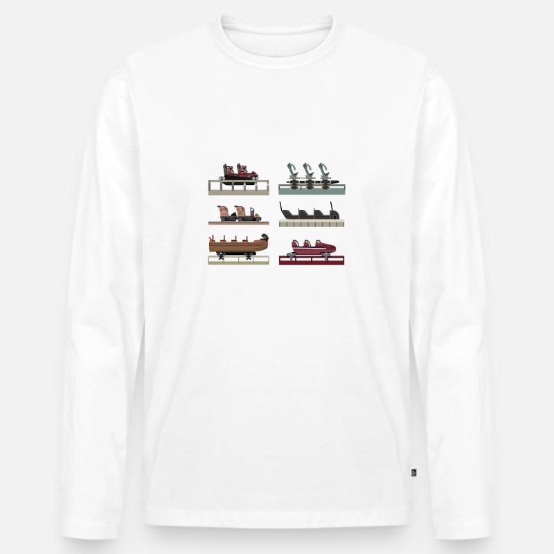 Achterbahn-Wagen - Männer Premium Bio Langarmshirt - Weiß