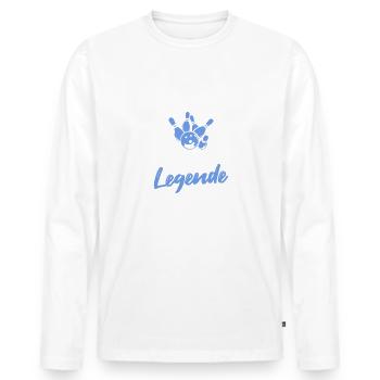Bowling Legende Bowler Geschenk - Männer Premium Bio Langarmshirt - Weiß - Vorne - Nico (187cm)