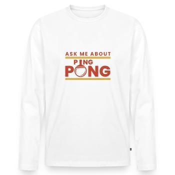 Ping Pong Vintage Dire Cadeau Table de Sport Tenni - T-shirt manches longues Premium bio Homme - blanc - Devant - Nico (187cm)