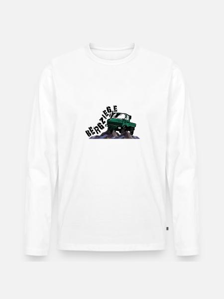 Bergziege - Unimog - Offroad - Oldtimer - Männer Premium Bio Langarmshirt - Weiß