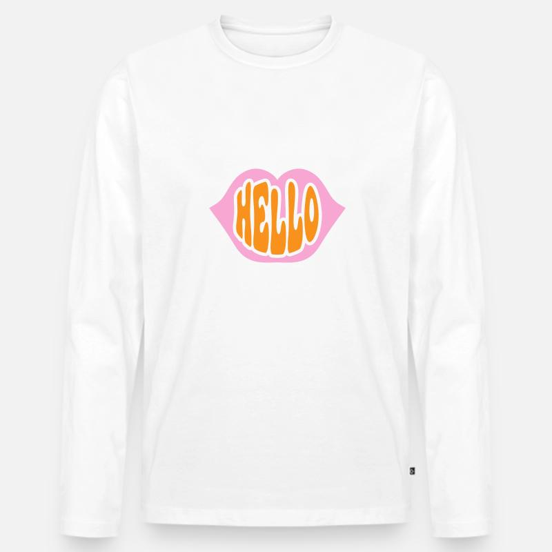 Hello Summer - Männer Premium Bio Langarmshirt - Weiß