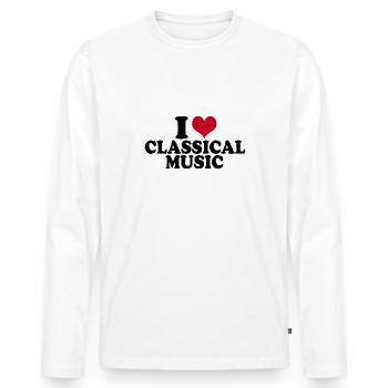 I Love Classical Music - Men's Premium Organic Long Sleeve Shirt - white - Front - Nico (187cm)
