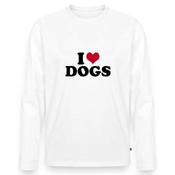 Dog I Love Dogs - Men's Premium Organic Long Sleeve Shirt - white - Front - Nico (187cm)