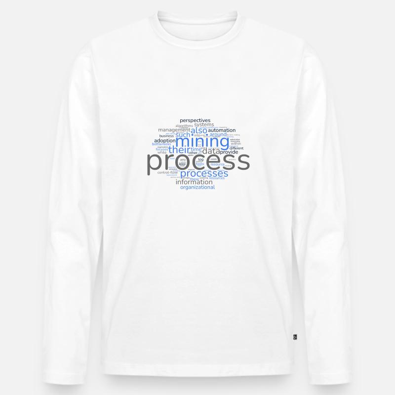 Word Cloud Process Mining - Männer Premium Bio Langarmshirt - Weiß