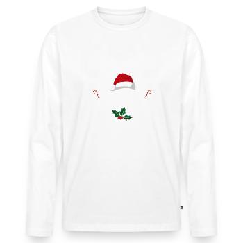 Schöne Weihnachten Bayrisch Weihnachtsoutfit - Männer Premium Bio Langarmshirt - Weiß - Vorne - Nico (187cm)
