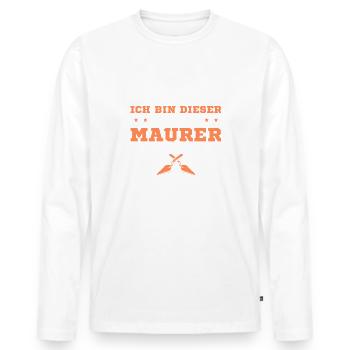 Mauremeister Handwerk Humor Legendärer Maurer - Männer Premium Bio Langarmshirt - Weiß - Vorne - Nico (187cm)