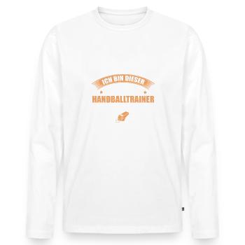Handball Verein Legendärer Handballtrainer - Männer Premium Bio Langarmshirt - Weiß - Vorne - Nico (187cm)
