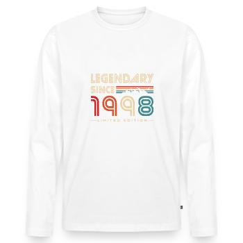 Geboren 1998 Jahrgang Berge Vintage Geburtstag - Männer Premium Bio Langarmshirt - Weiß - Vorne - Nico (187cm)