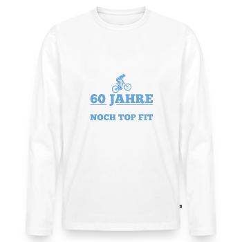 60er Fahrrad Radfahrer 60. Geburtstag Geschenkidee - Männer Premium Bio Langarmshirt - Weiß - Vorne - Nico (187cm)