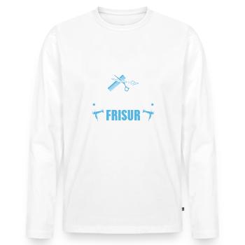 Haarstylist Ich rette deine Frisur Friseur - Männer Premium Bio Langarmshirt - Weiß - Vorne - Nico (187cm)
