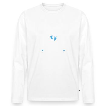 Werdender Papa 2023 Schwangerschaft Verkündung - Männer Premium Bio Langarmshirt - Weiß - Vorne - Nico (187cm)