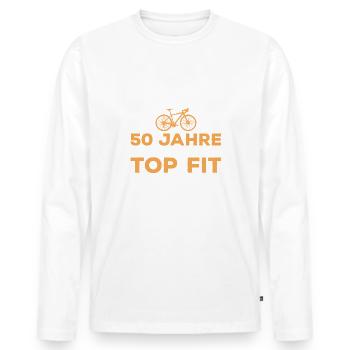 50 Jahre 50er Fahrrad Papa 50. Geburtstag Geschenk - Männer Premium Bio Langarmshirt - Weiß - Vorne - Nico (187cm)