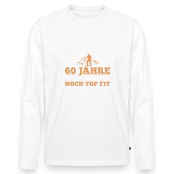 60er Wandern Berge 60. Geburtstag Geschenk - Männer Premium Bio Langarmshirt - Weiß - Vorne - Nico (187cm)