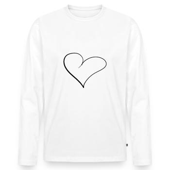 Heart Lines - Men's Premium Organic Long Sleeve Shirt - white - Front - Nico (187cm)