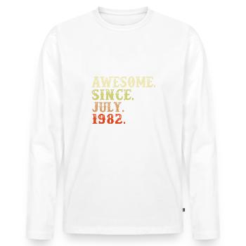 Juli 1982 - 40. Geburtstag Geschenk. Awesome. - Männer Premium Bio Langarmshirt - Weiß - Vorne - Nico (187cm)