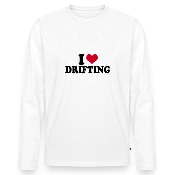 I Love Drifting - Männer Premium Bio Langarmshirt - Weiß - Vorne - Nico (187cm)