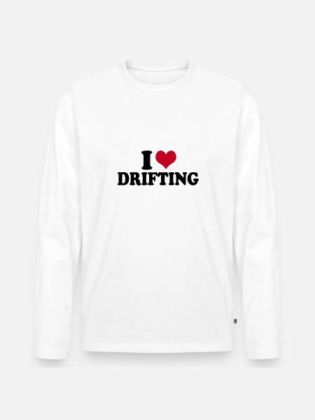 I Love Drifting - Männer Premium Bio Langarmshirt - Weiß