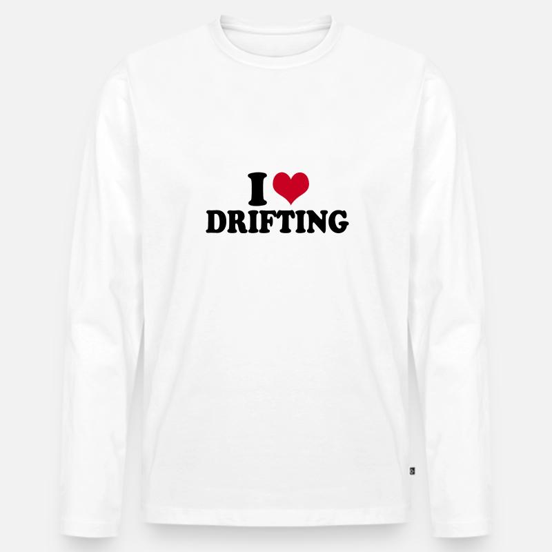 I Love Drifting - Männer Premium Bio Langarmshirt - Weiß