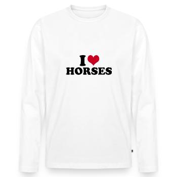 Horse Girl I Love Horses Horse Horse - T-shirt manches longues Premium bio Homme - blanc - Devant - Nico (187cm)