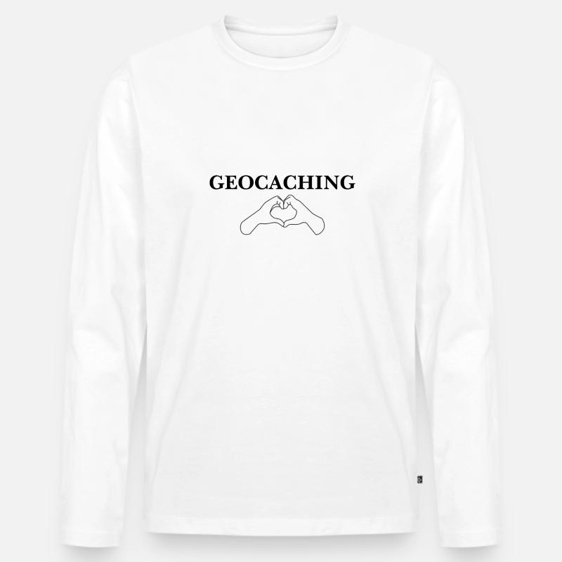 i love geocaching - Männer Premium Bio Langarmshirt - Weiß