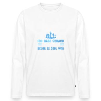 Schach gespielt bevor es cool war - Männer Premium Bio Langarmshirt - Weiß - Vorne - Nico (187cm)