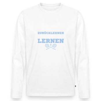 Zurücklehnen Zuschauen Lernen Badminton - Männer Premium Bio Langarmshirt - Weiß - Vorne - Nico (187cm)