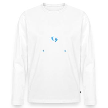Werdender Onkel 2023 Schwangerschaft Verkündung - Männer Premium Bio Langarmshirt - Weiß - Vorne - Nico (187cm)