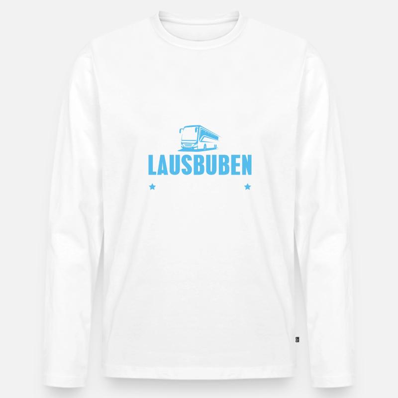 Lausbuben Chauffeur Busfahrer - Männer Premium Bio Langarmshirt - Weiß