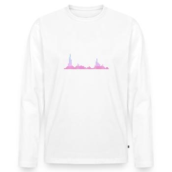 Techno Discjockey Das muss so laut DJ - Männer Premium Bio Langarmshirt - Weiß - Vorne - Nico (187cm)
