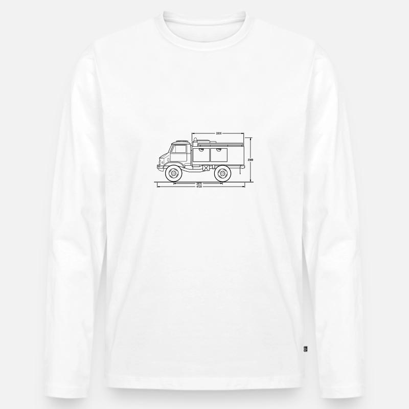 Unimog - Oldtimer - Universal Motorgerät - Männer Premium Bio Langarmshirt - Weiß