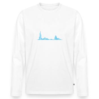 Ich bin DJ und nicht deine Playlist Discjockey - Männer Premium Bio Langarmshirt - Weiß - Vorne - Nico (187cm)