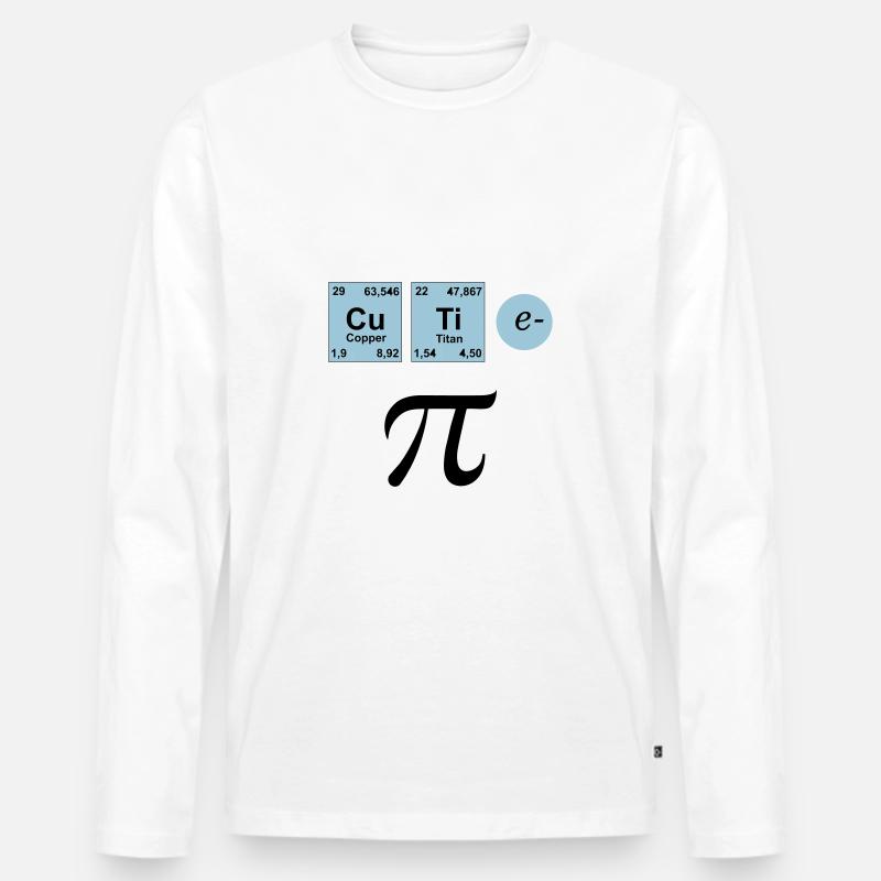 Cutie Pi, Nerd - Männer Premium Bio Langarmshirt - Weiß