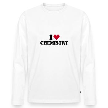 J’aime la chimie Professeur de chimie - T-shirt manches longues Premium bio Homme - blanc - Devant - Nico (187cm)
