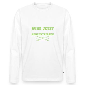 Bogensport Ich muss konzentrieren Bogenschießen - Männer Premium Bio Langarmshirt - Weiß - Vorne - Nico (187cm)