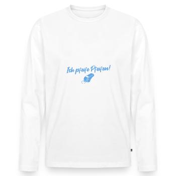 Schiri Ich pfeife Pfeifen Fußball Schiedsrichter - Männer Premium Bio Langarmshirt - Weiß - Vorne - Nico (187cm)
