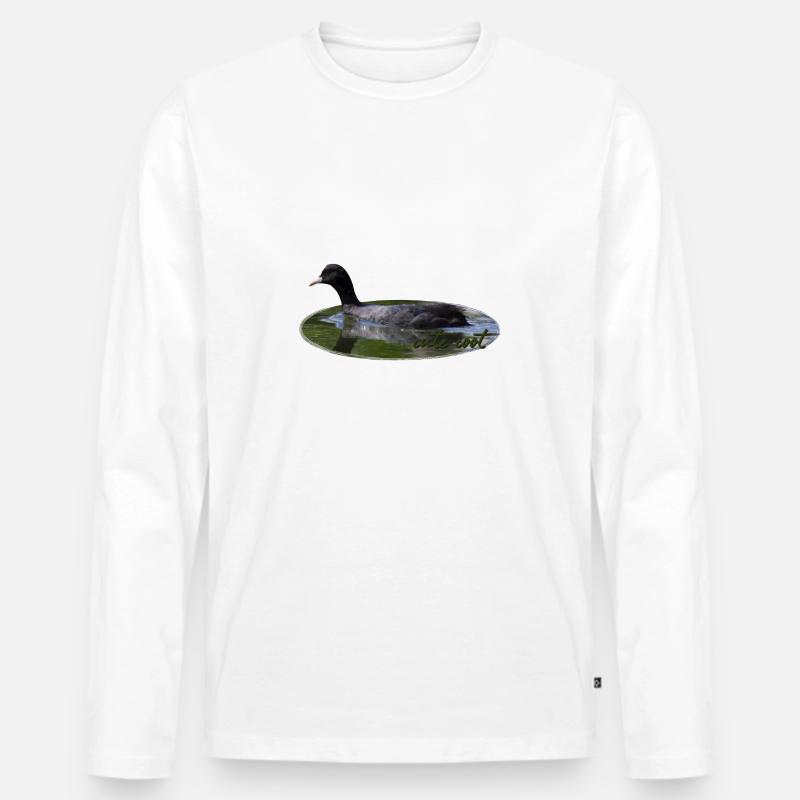 Blässhuhn Wasservogel Vogel - Männer Premium Bio Langarmshirt - Weiß