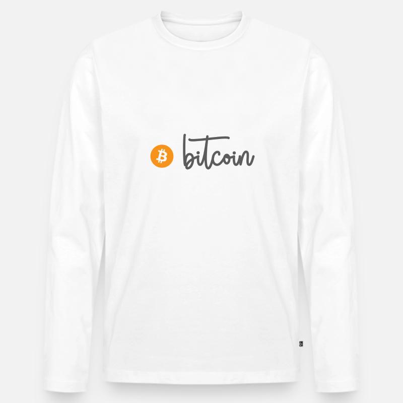 Bitcoin (Bitcoin) - Männer Premium Bio Langarmshirt - Weiß