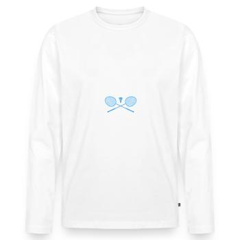 Badminton Komm ran Badmintonspieler - Männer Premium Bio Langarmshirt - Weiß - Vorne - Nico (187cm)