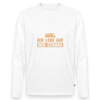 Campen Ich lebe auf der Straße Wohnmobil - Männer Premium Bio Langarmshirt - Weiß - Vorne - Nico (187cm)