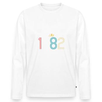 Juli 1982 - 40. Geburtstag Geschenk. Awesome. - Männer Premium Bio Langarmshirt - Weiß - Vorne - Nico (187cm)