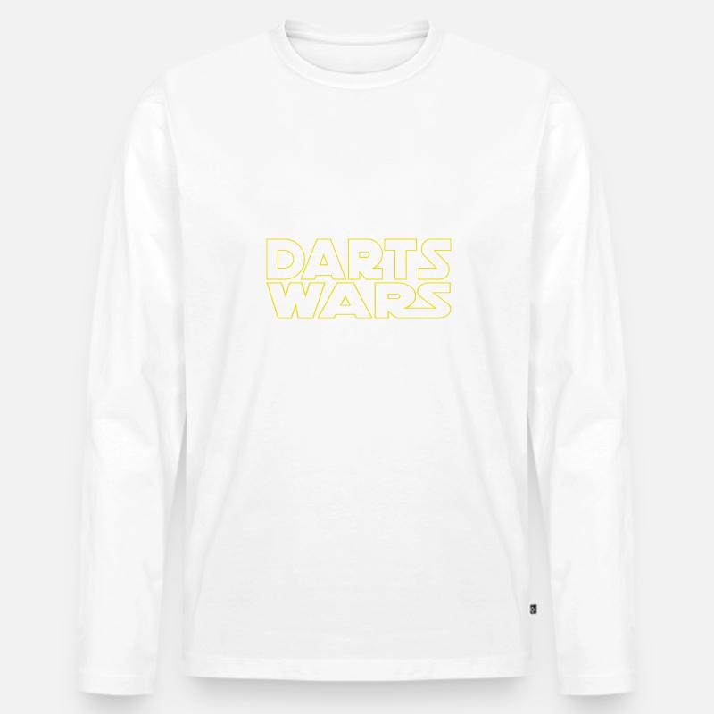 DARTS WARS - Männer Premium Bio Langarmshirt - Weiß